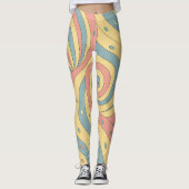 Pastel Candy Swirl Pattern with Sprinkles Leggings (Voorkant)