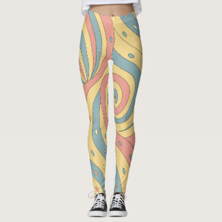 Pastel Candy Swirl Pattern with Sprinkles Leggings