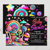 Pastel Candyland Baby shower Kaart (Voorkant / Achterkant)