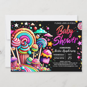 Pastel Candyland Baby shower Kaart