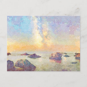 *~ Pastel Cannelle Beach Italia Italië Zonsonderga Briefkaart