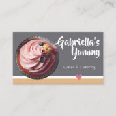Pastel Caramel Cupcake Fotosjabloon Zoet Visitekaartje (Voorkant)