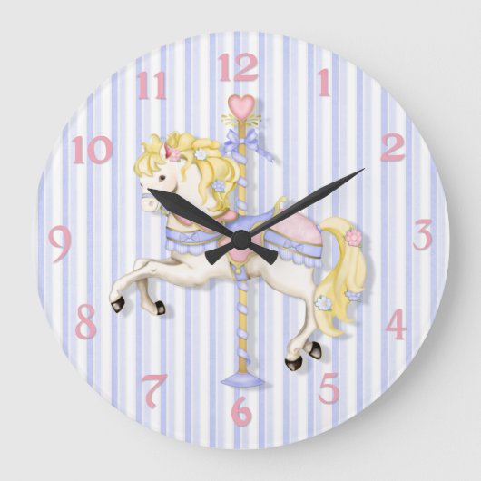 Pastel Carousel Pony Grote Klok (Voorkant)