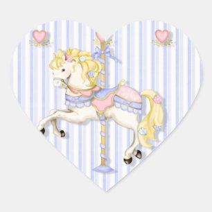 Pastel Carousel Pony Hart Sticker