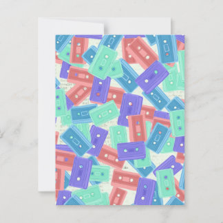 Pastel Cassettebandjes - jaren 90 esthetische muzi Briefkaart