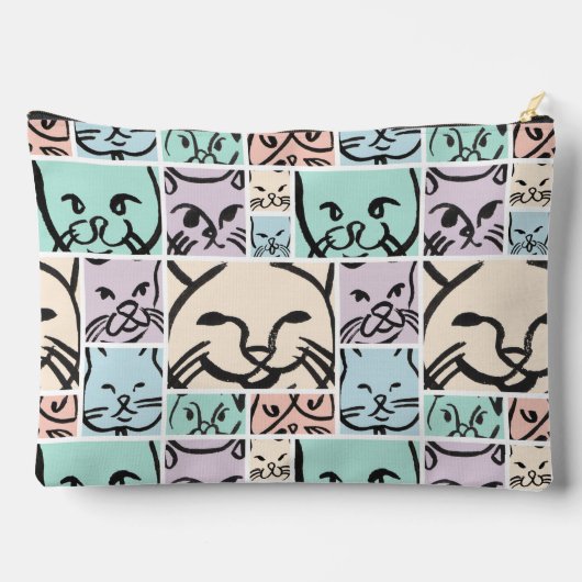 Pastel Cat Faces Etui (Achterkant)