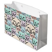 Pastel Cat Faces Groot Cadeauzakje (Achterkant Gekanteld)