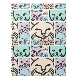 Pastel Cat Faces Notitieboek