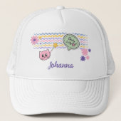 Pastel Cat Girly Life Rainbow Trucker Pet (Voorkant)