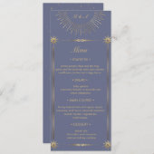 Pastel Celestial Gold Mariage Dîner Carte Menu (Devant / Derrière)