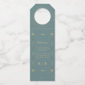 Pastel Celestial Gold Wedding Bottle Hanger Labels (Voorkant)