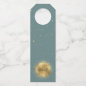 Pastel Celestial Gold Wedding Bottle Hanger Labels (Achterkant)