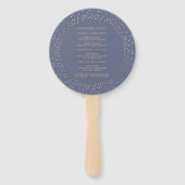 Pastel Celestial Gouden Maan Huwelijksprogramma Handwaaier (Achterkant)