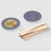 Pastel Celestial Gouden Maan Huwelijksprogramma Handwaaier (Niet-gemonteerd)