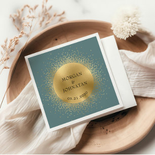 Pastel Celestial Gouden Maan Huwelijksservetten Servet