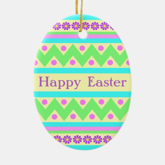 Pastel Ceramic Easter Egg Ornament (Achterkant)