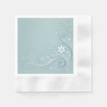 Pastel Cerulean Floral Motief Design