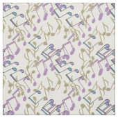 Pastel Chain Link Muzieknoten Pattern Fabric Stof (Swatch)