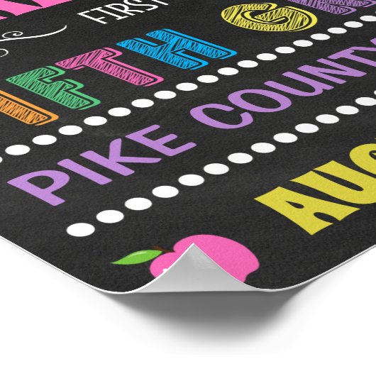 Pastel Chalkboard Eerste dag van het vijfde klasse Poster (Hoek)