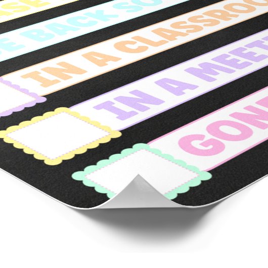 Pastel Chalkboard Waar is het hoofddeurbord Poster (Hoek)