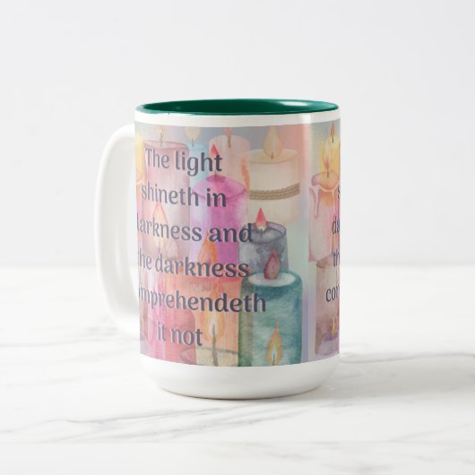 Pastel Chandelle Écriture Mug (Devant gauche)