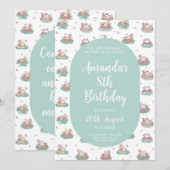 Pastel Chat Invitation Anniversaire - Soirée Pisci (Devant / Derrière)