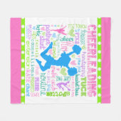 Pastel Cheerleading Words Typografie Fleece Deken (Voorkant (Horizontaal))