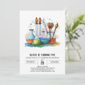 Pastel Chemistry Exploration Wetenschapper Verjaar Kaart (Staand voorkant)