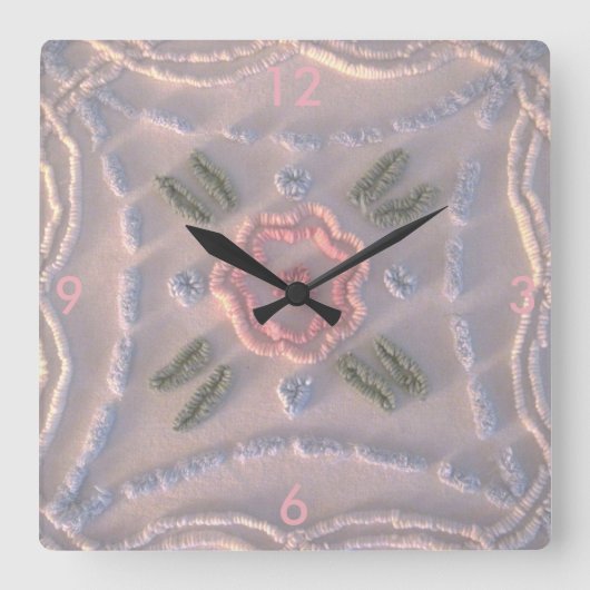 Pastel Chenille Wall klok (Voorkant)