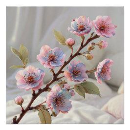 Pastel Cherry Blossom: zachte botanische kunst Perfect Poster