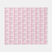 Pastel Cherry Pattern op Roze Fleece Deken (Voorkant (Horizontaal))
