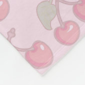 Pastel Cherry Pattern op Roze Fleece Deken (Hoek)