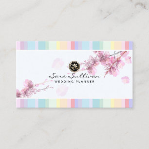Pastel CherryBlossom Wedding Planner Visitekaartje