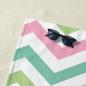 Pastel Chevron Monogrammed Beach Towel Strandlaken (In situ)