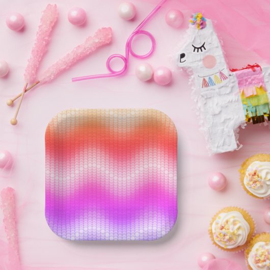 Pastel Chevron Papieren Bordje (Feest)