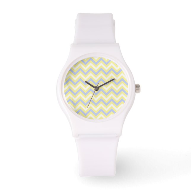 Pastel Chevron Pattern Horloge (Voorkant)