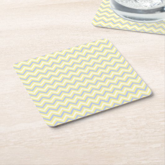 Pastel Chevron Pattern Vierkante Kartonnen Onderzetter (Schuin)