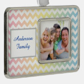 Pastel Chevron Verzilverd Kader Ornament (Rechts)