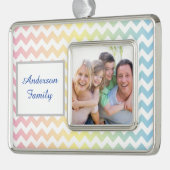 Pastel Chevron Verzilverd Kader Ornament (Links)