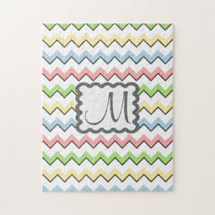 Pastel Chevron with Monogram by Shirley Taylor Legpuzzel