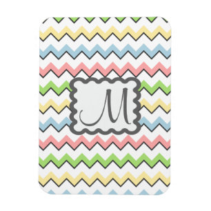 Pastel Chevron with Monogram by Shirley Taylor Magneet