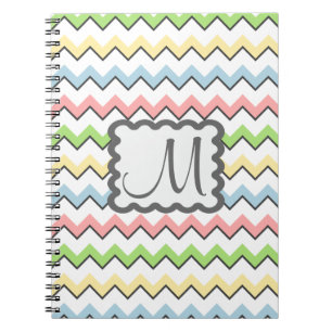 Pastel Chevron with Monogram by Shirley Taylor Notitieboek