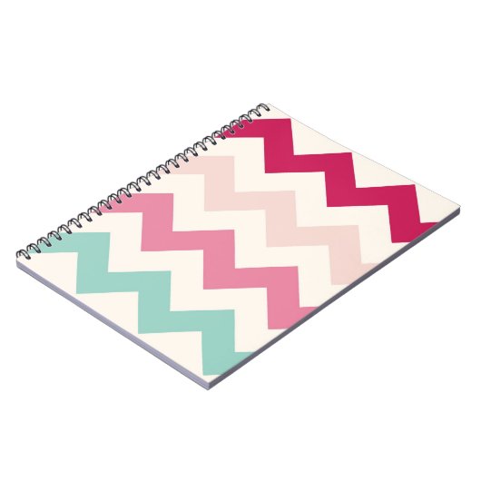 Pastel chevron zigzag preppy zig zag patroon chic notitieboek (Linkerzijde)