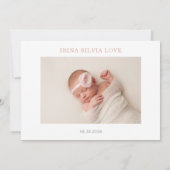 Pastel Chic Baby Fotocollage Aankondigingskaart Kaart (Achterkant)