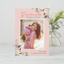 Pastel Chic Bloem Meisje Foto Afstuderen