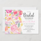 Pastel chic roze florale waterverf vrijgezellenfee kaart (Voorkant)