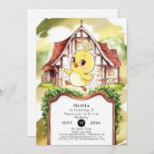 Pastel Chick Chicken Verjaardag Kaart (Voorkant / Achterkant)