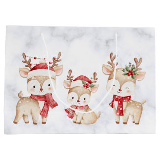 Pastel Christelijke Kerst Rendier Cadeautas