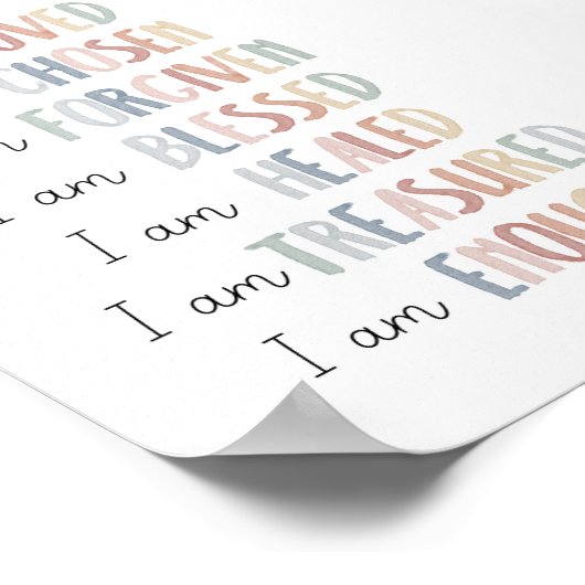 Pastel Christian, affiche d'affirmation des enfant (Coin)