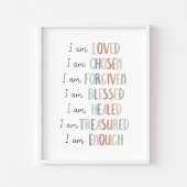 Pastel Christian, affiche d'affirmation des enfant